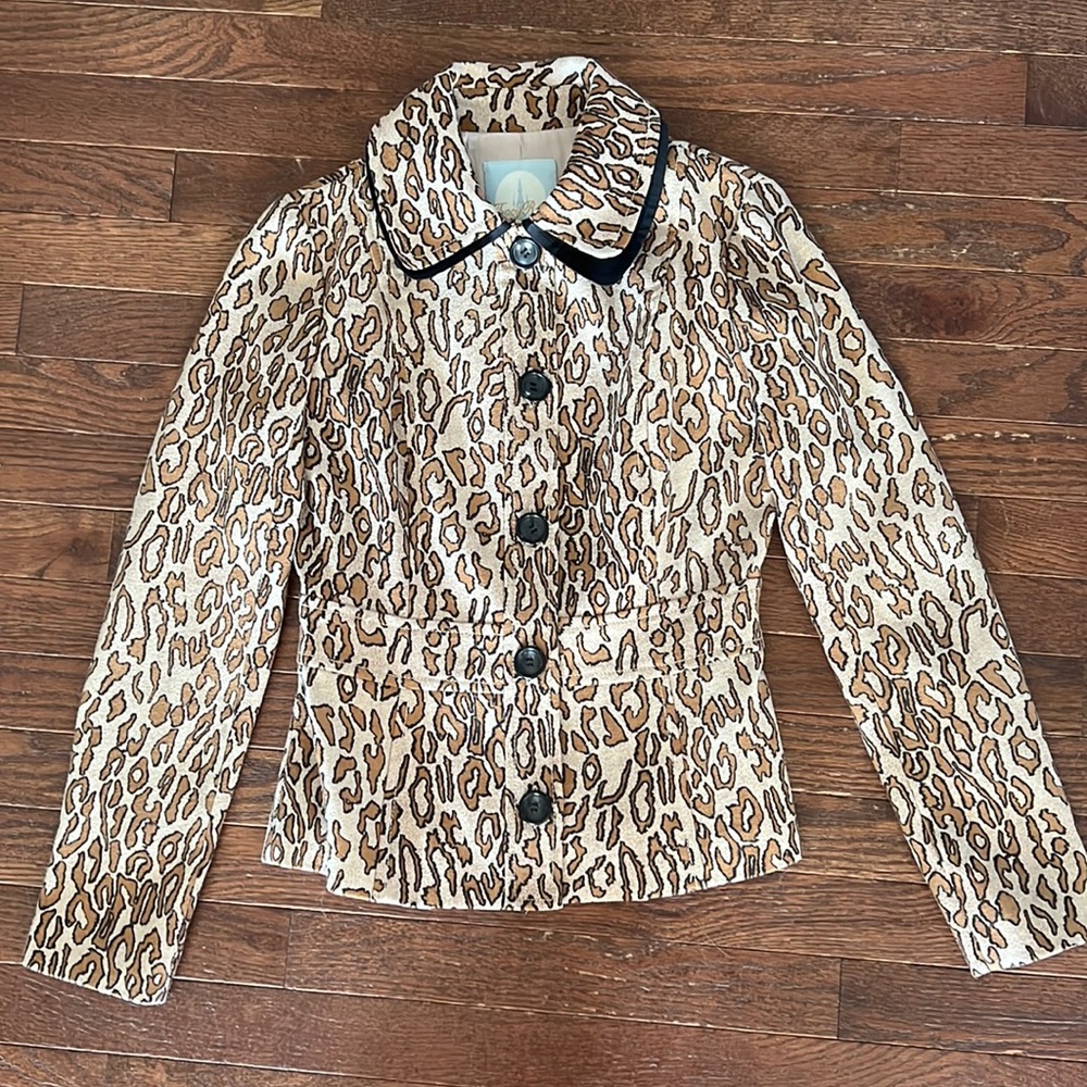 Tracy Reese Cheetah Leopard Print Jacket Size 4
